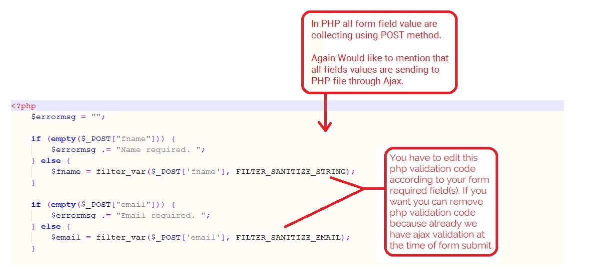 Form process in PHP