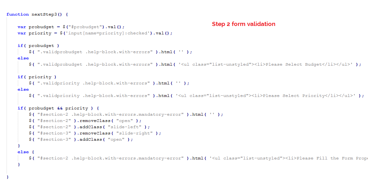 form validation check